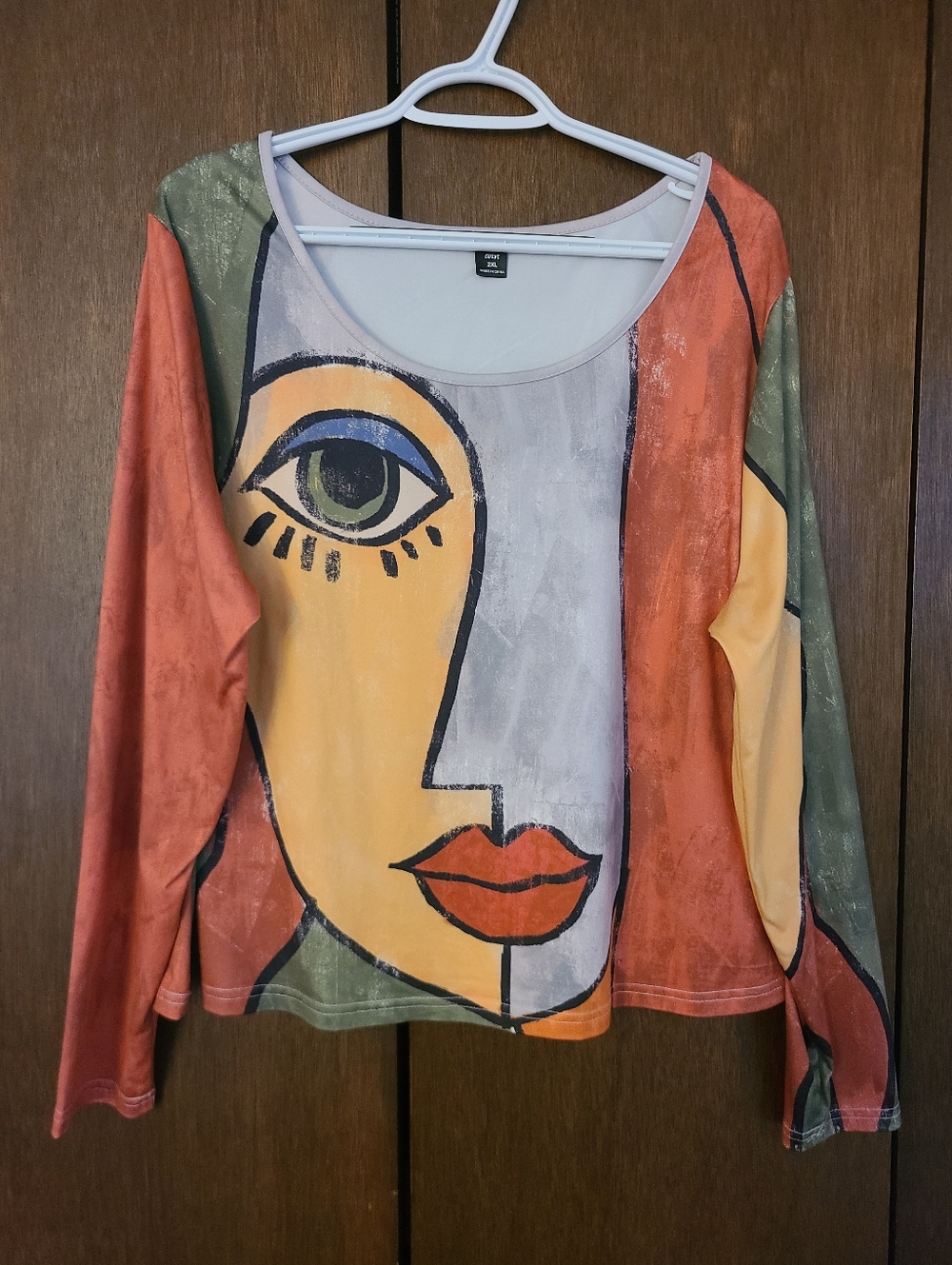 Abstract Picasso Style Long Sleeve Top